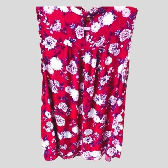 TORRID New Plus Size Pink Floral Mock Neck Ruffle Tank Top 4X - Picture 10 of 16